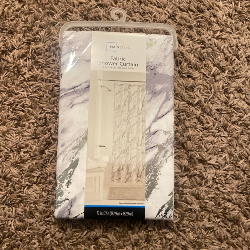 Mainstay Marble Pattern Shower Curtain